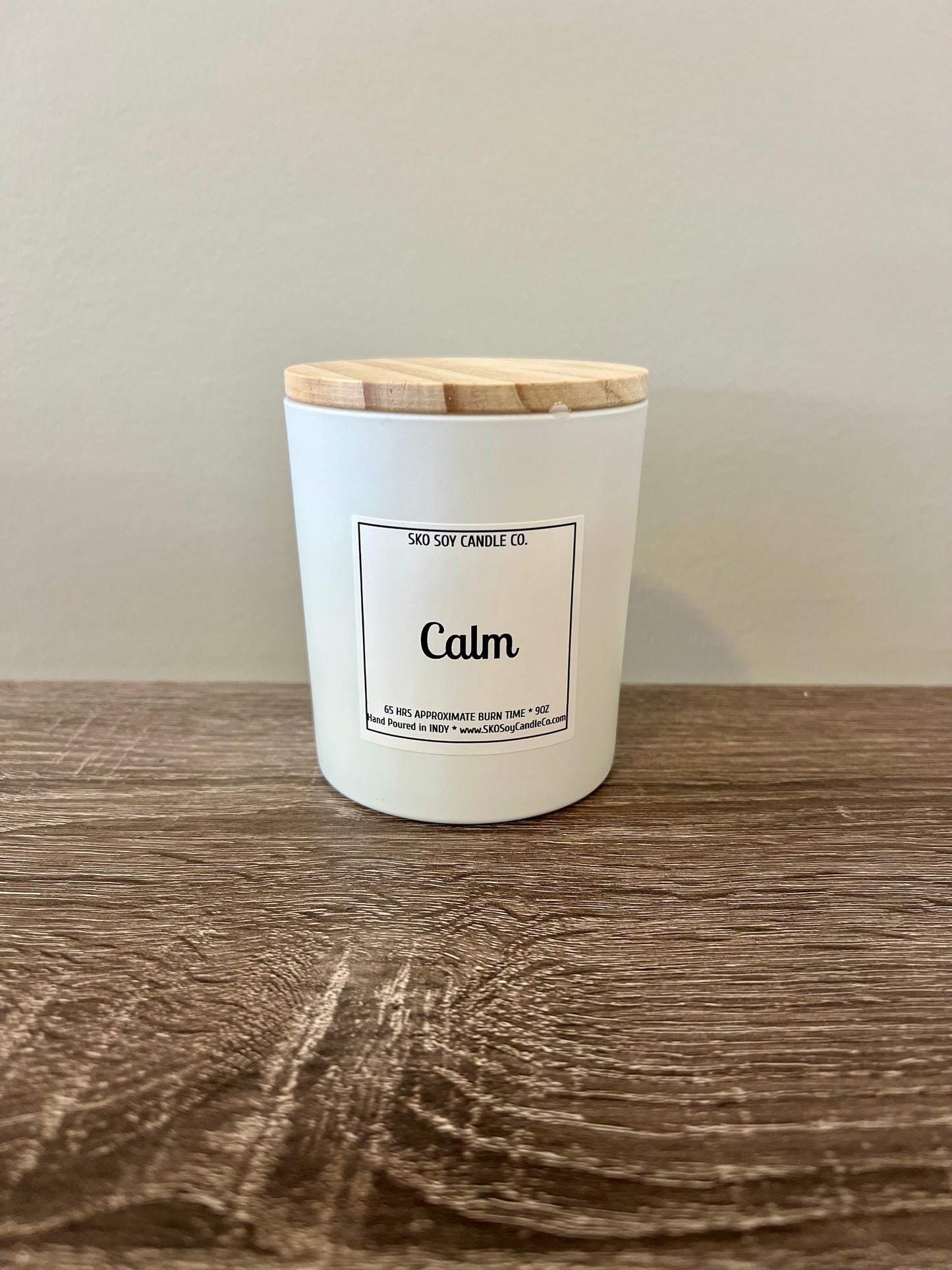 CALM: Eucalyptus, Lavender & Sage 10oz Sleek Glass Tumbler w/Wood Lid