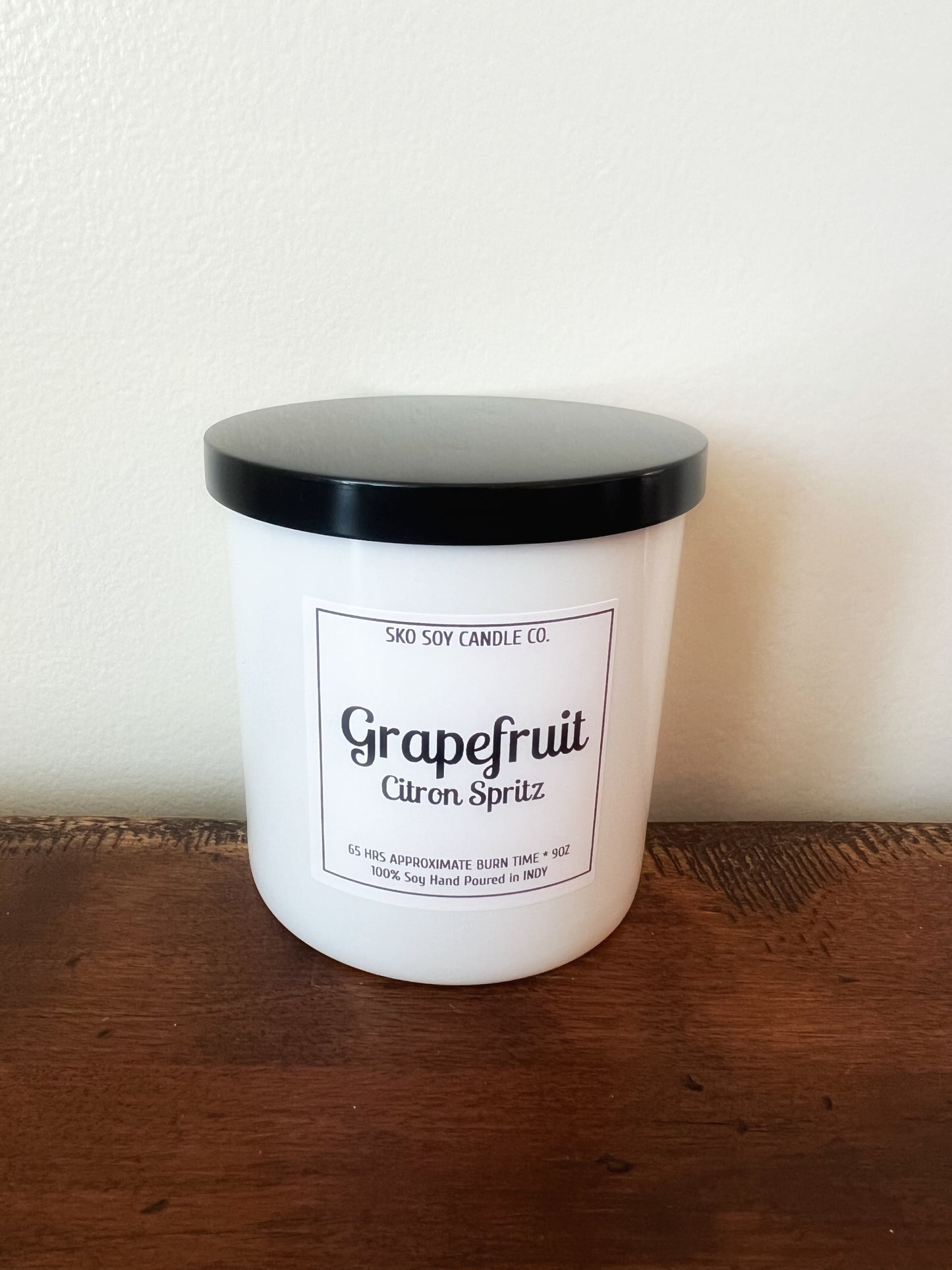 Grapefruit Citron Spritz 10oz Sleek Glass Tumbler w/Black Lid