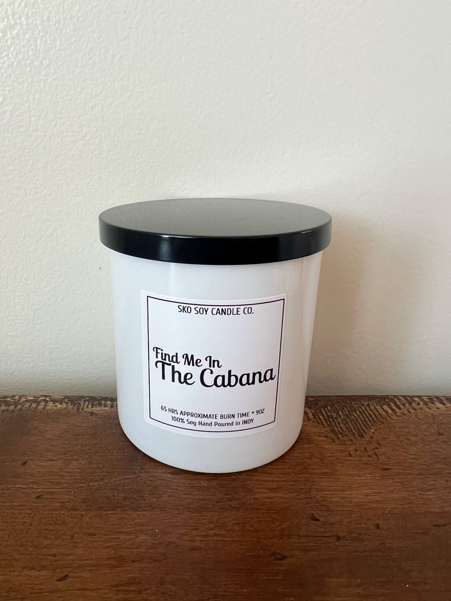 Find Me In The Cabana 10oz Sleek Glass Tumbler w/Black Lid