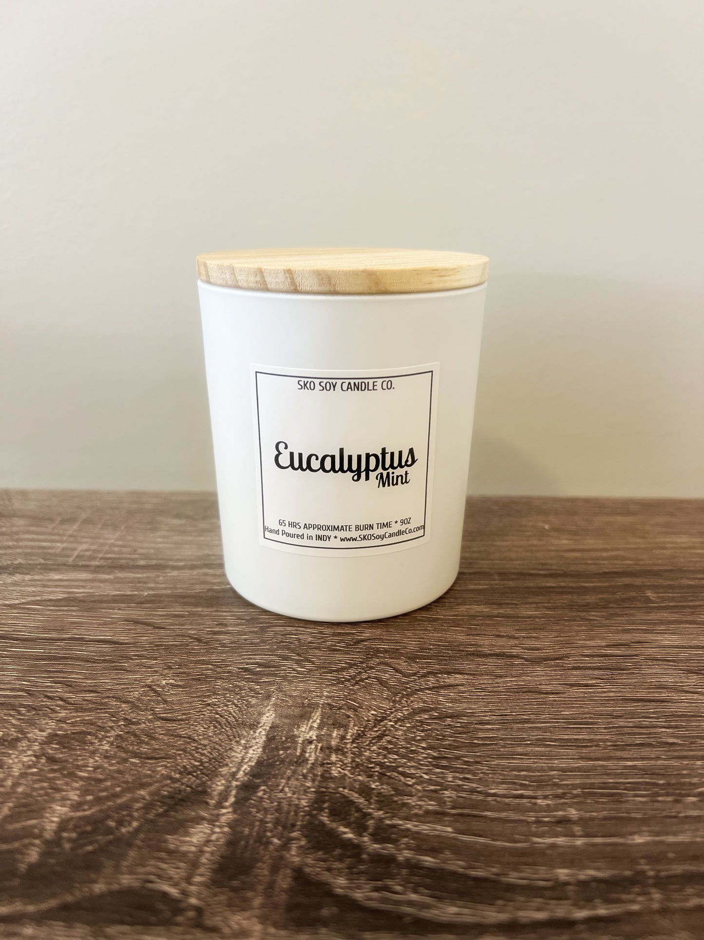Eucalyptus & Mint 10oz Sleek Glass Tumbler w/Wood Lid
