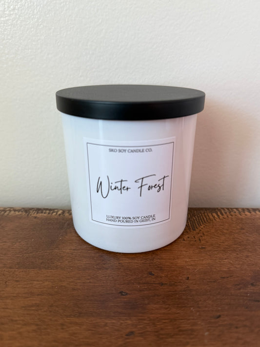 Winter Forest 10oz Sleek Glass Tumbler w/Black Lid